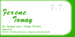 ferenc tomay business card